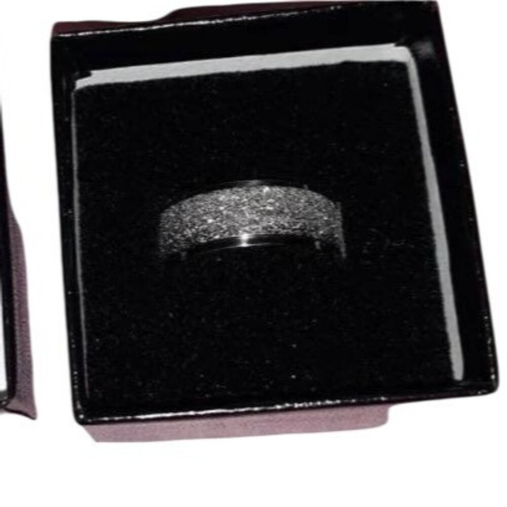 Matte Sliver‎ Stainless Steel Ring Unisex With Subtle Glitter Finish Comfortable